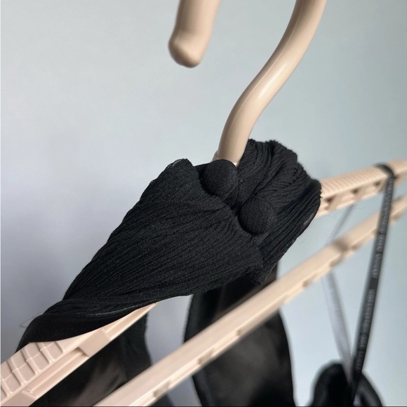 Jenny Yoo Black Dress Women Sz 6 Silk Chiffon Wedding Whimsigoth Halter Y2K EUC - Picture 8 of 13